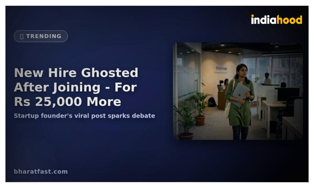 Startup Founder Claims New Hire Ghosted After Joining, Left With Company Laptop for Rs 25,000 Higher Offer